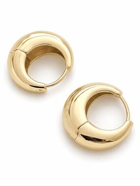 Puffy Hoop Huggie Earrings | 14K Gold Plated | Luxury Hypoallergenic Jewelry